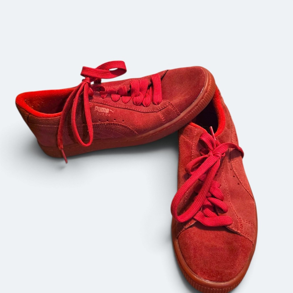 Puma Suede Classic Monochromatic Red Sneakers Womens 6C